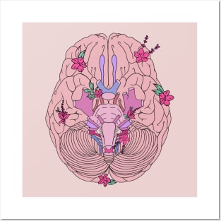 Floral brain Posters and Art